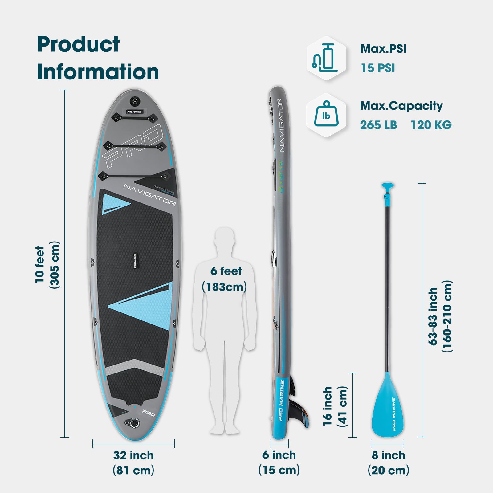 Amazon | PROMARINE 10フィート 空気注入式パドルボード